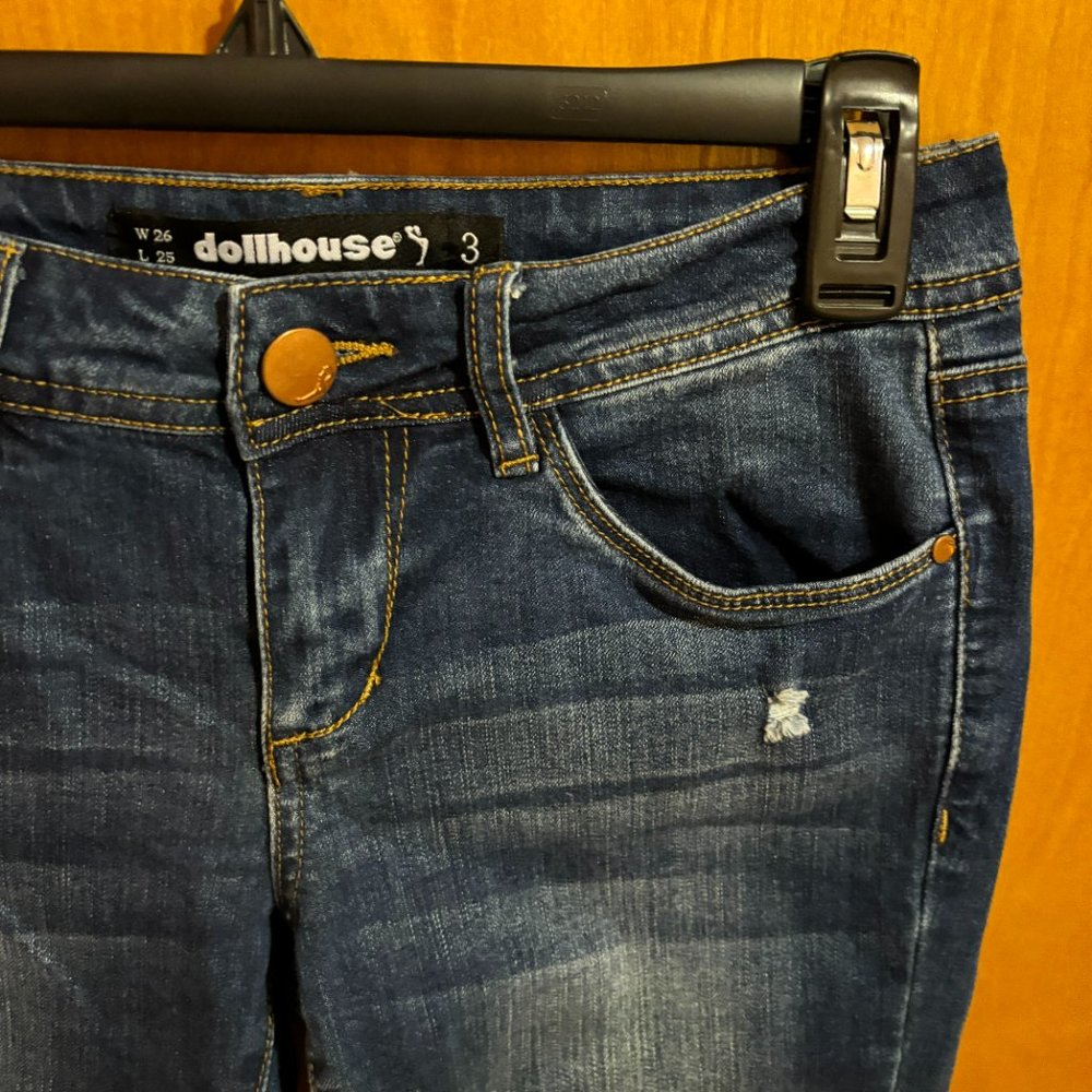 dollhouse distressed cropped Farrah‎ jeans size 3 - Picture 3 of 16